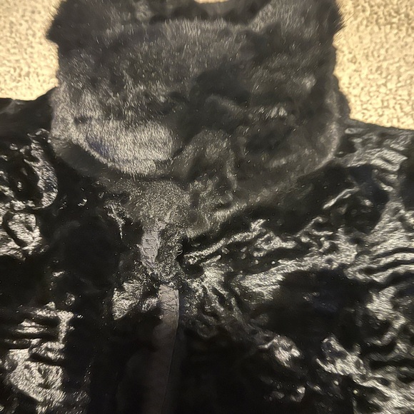 XS - Laundry By Shelli Segal Black Faux Fur Coat Vintage - Picture 3 of 6